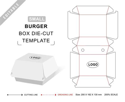 hamburger box metal die cut|Burger Box Die Cut vectors .